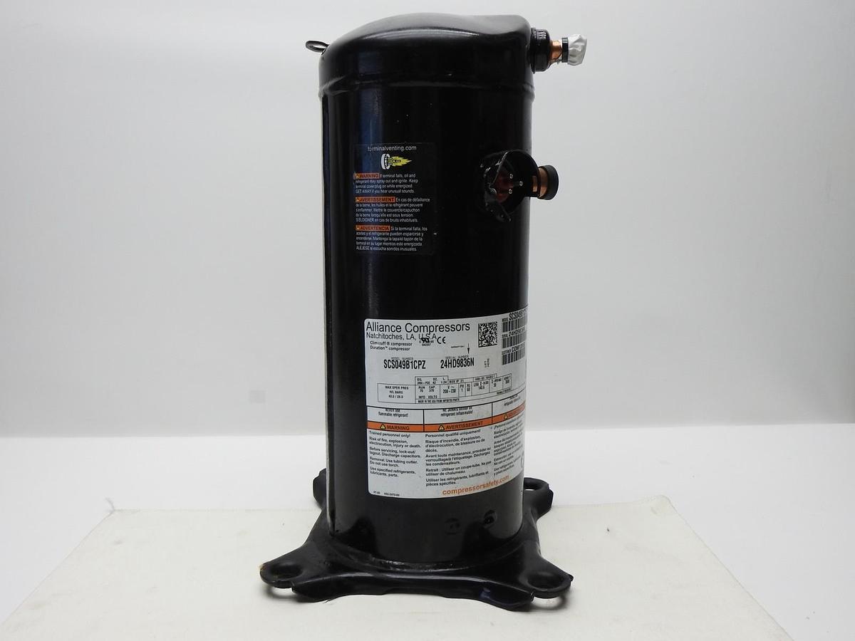 Alliance Compressor SCS049B1CPZ Scroll ZP49K7E-PFV-833 ZP49K7E-PFV 230V- NEW