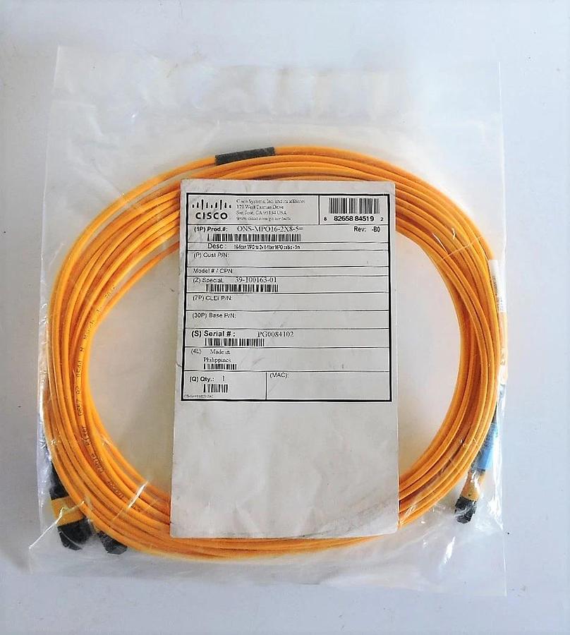 OEM GENUINE- Cisco ONS-MPO16-2X8-5=  (16-Fiber MPO to 2x 8-Fiber MPO Cable - 5M)