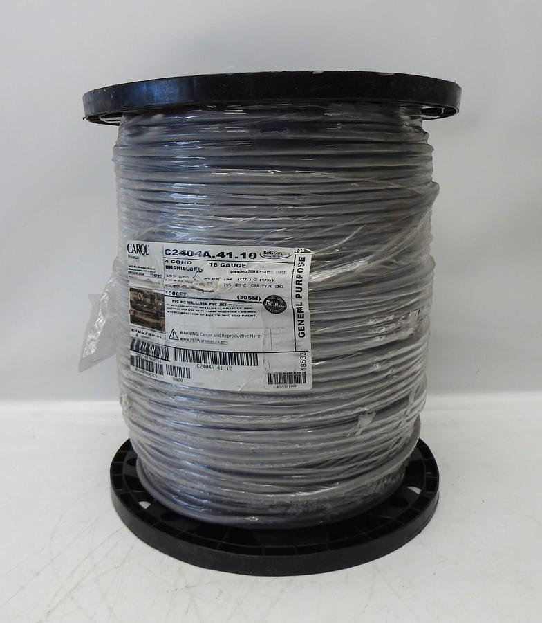Carol Prysmian Group 18/4 Unshielded Control Cable Gray 1000 Ft. C2404A.41.10