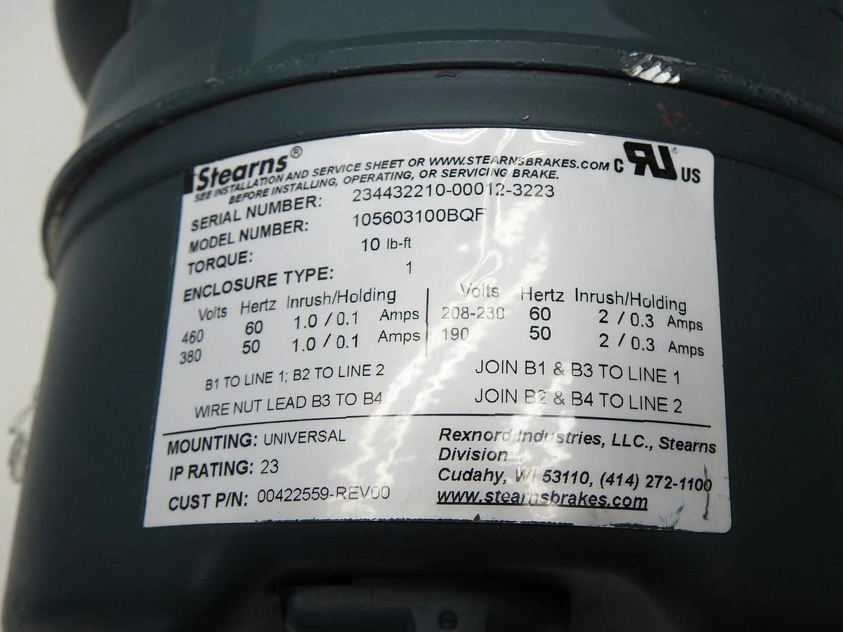 Leeson 122249.00 AC Brake Motor C145T17FK76A, 1.5 HP, 230/460VAC, 1750RPM, 145TC