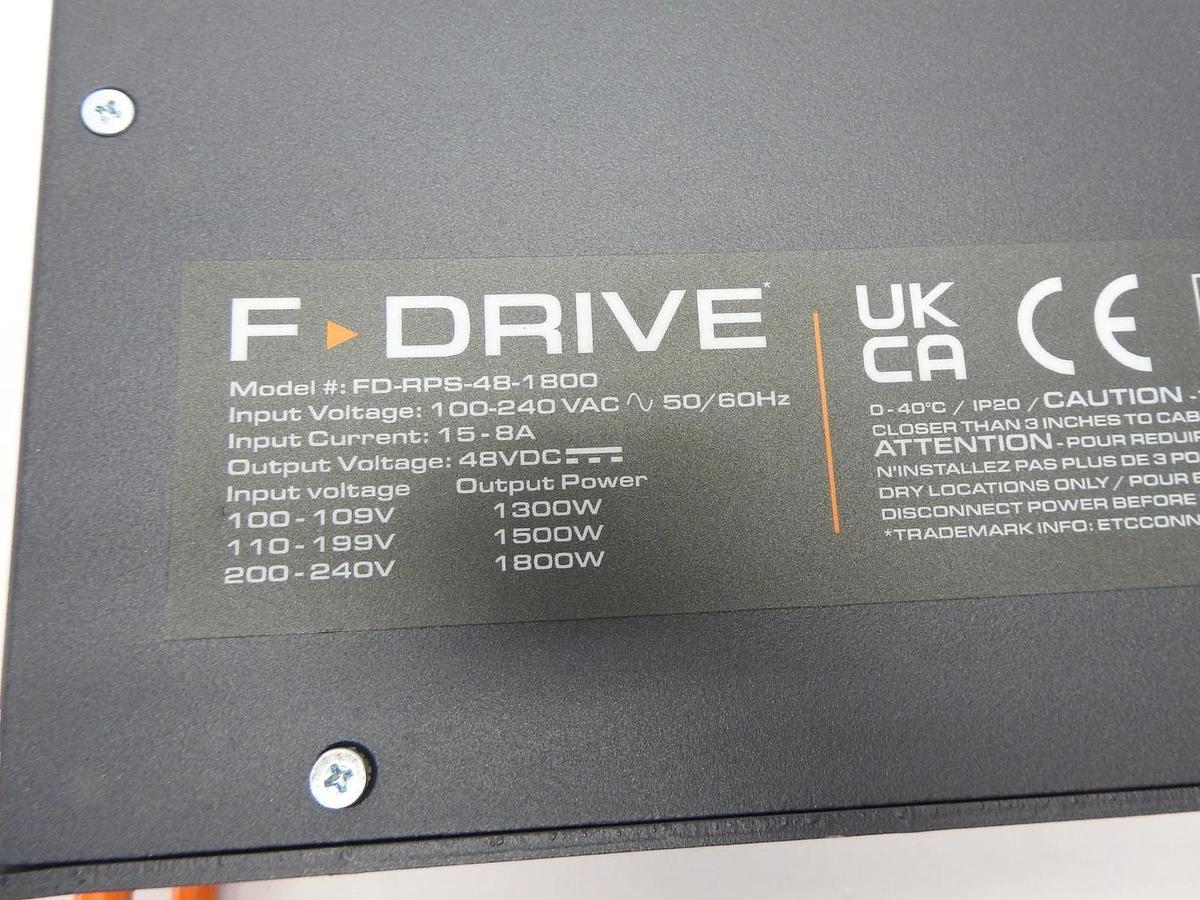ETC F-Drive 7148A1001 R12 Rack Mount Driver Enclosure w/ FD-RPS-48-1800 Power