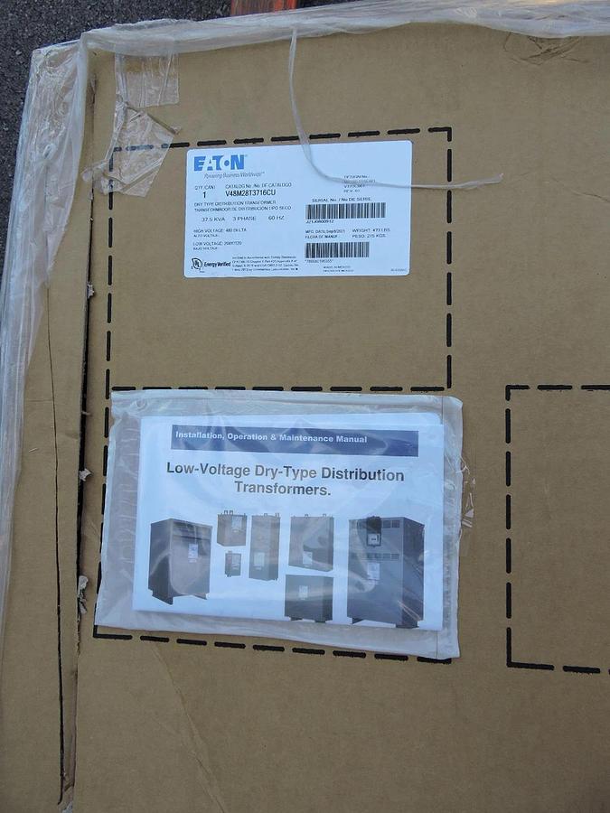Eaton Cutler Hammer V48M28T3716CU 37.5 KVA, 3 Phase, 60 Hz Transformer NEW!