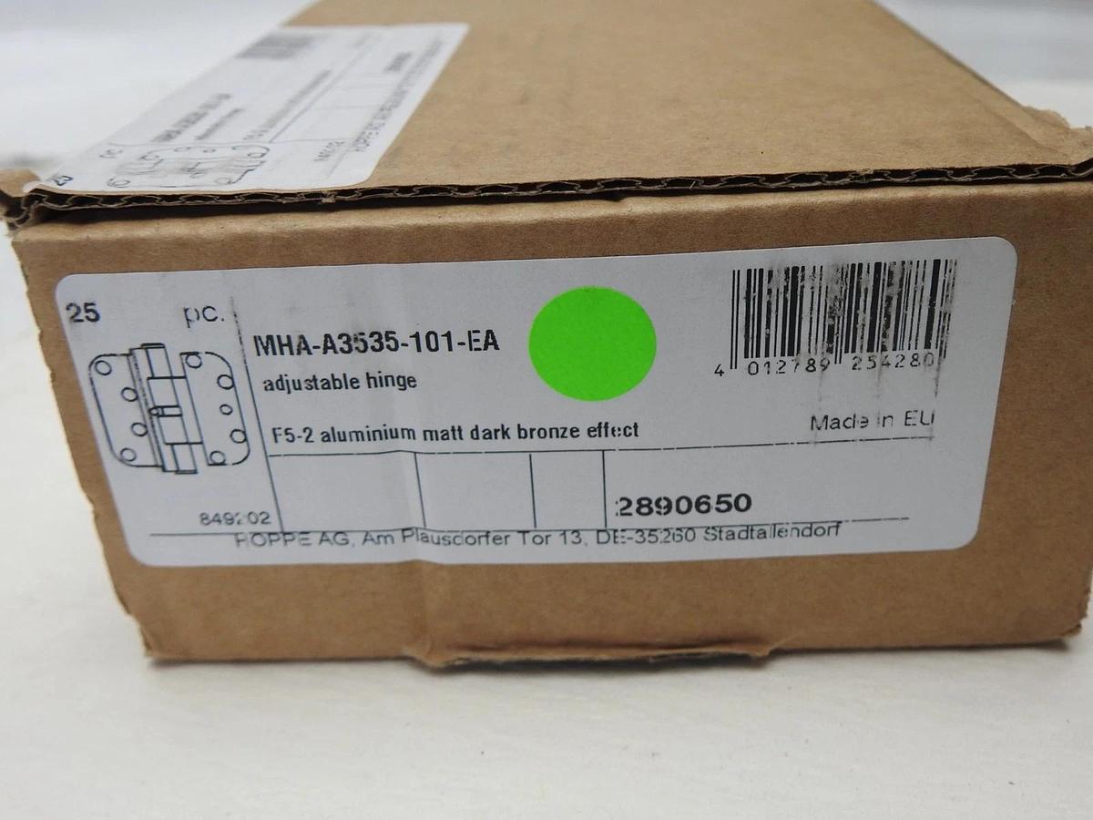 HOPPE F5-2 Aluminum Matt Dark Bronze Effect Adjustable Hinge (25/Box) - NEW!