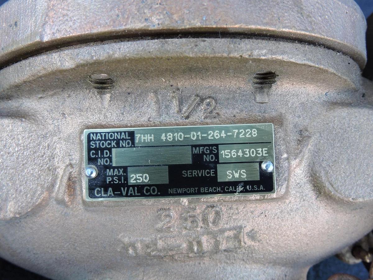 CLA-VAL 1-1/2" Control Valve (# 100PM-4) 1564303E 7HH 4810-01-264-7228 - NOB NEW
