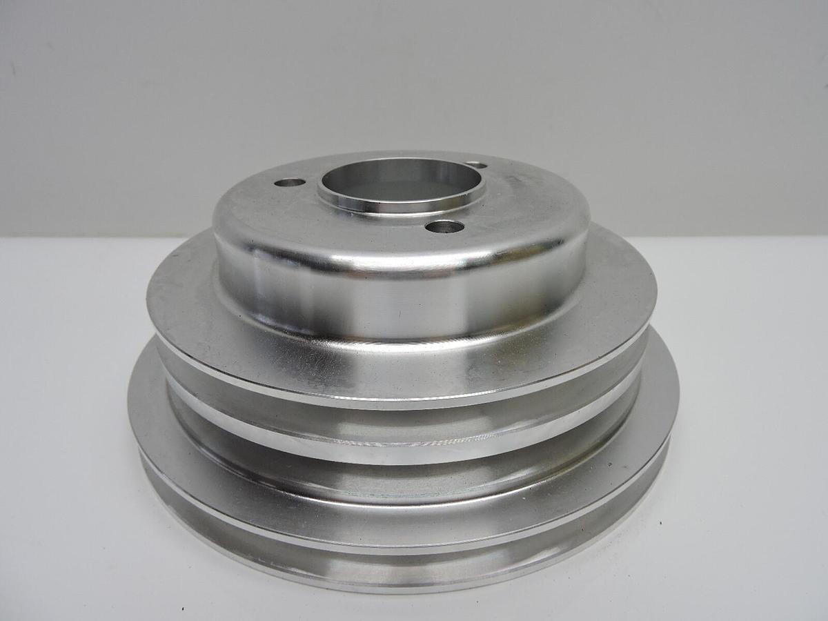 Chevy Big Block Crank Pulley Triple Groove Polished Aluminum For Long Pump S8845