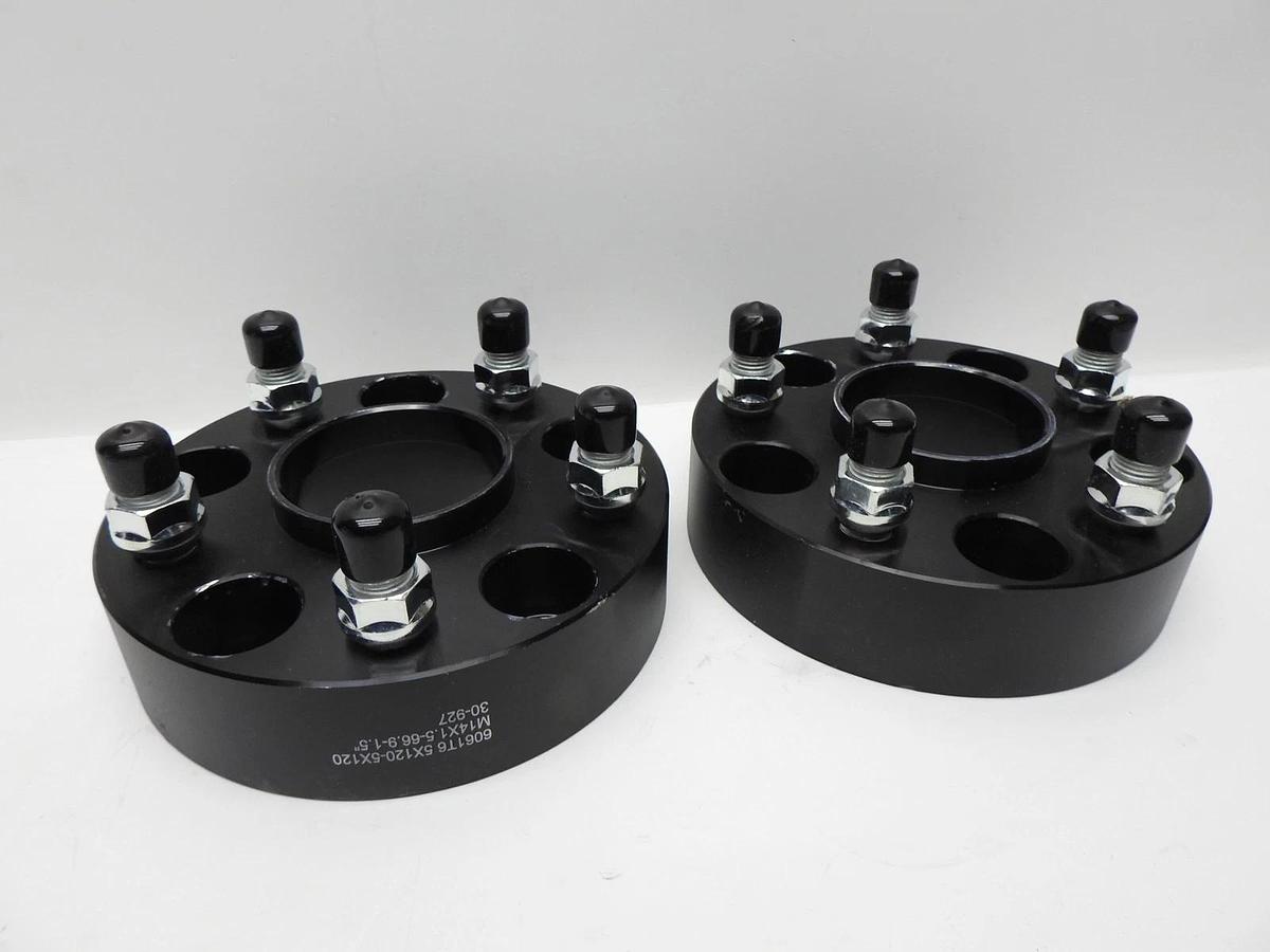 x2 1.5" 5x120 Wheel Spacers 66.9mm M14x1.5 for Camaro CTS Impala Equinox 6061T6