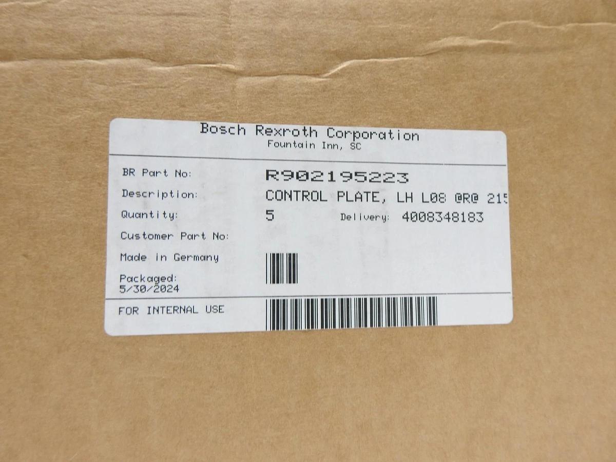 x5 Rexroth R902195223 Control Plate LH 32 Series 97.17mm W, 10.54mm H 44.62mm ID