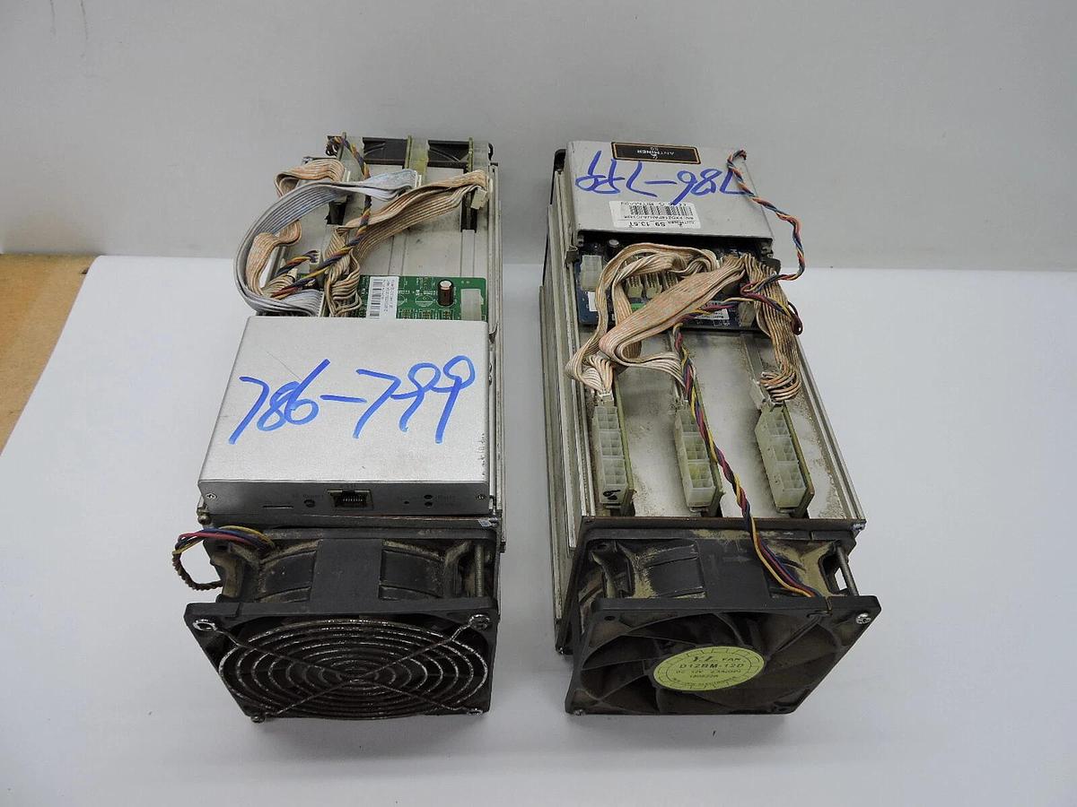 (Lot of 2) S9 Bit Miner Crypto Miners w/ power supplies - AS IS READ