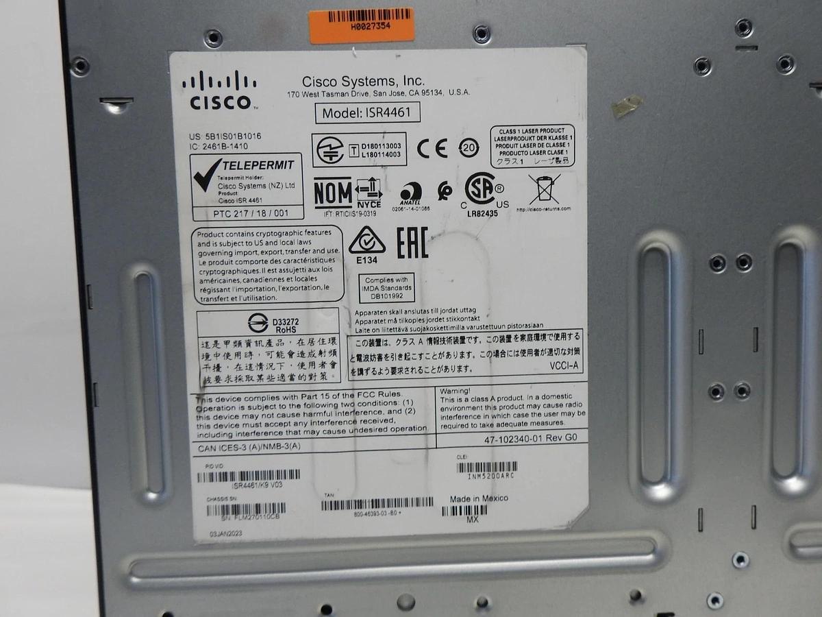 Cisco ISR4461-K9 4400 SERIES Integrated Services Router-Dual AC - USED