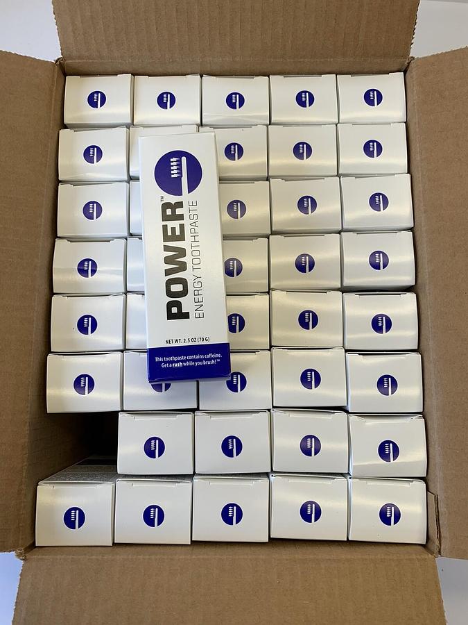 x40 Power Toothpaste Caffeinated Energy Toothpaste Indiegogo 2.5oz Tube CASE LOT