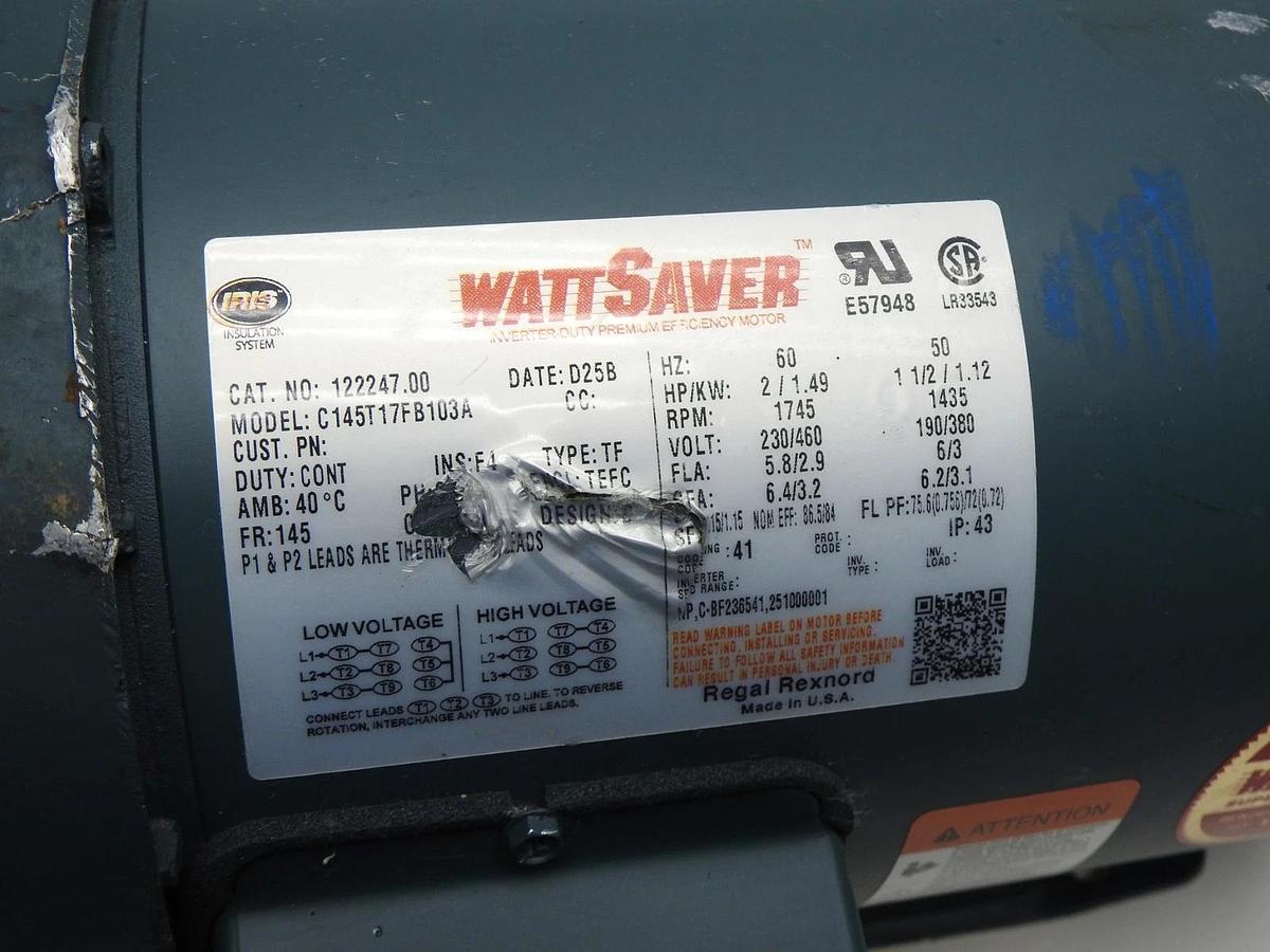 Stearns 10 lb-ft Electric Brake 105603100BQ w/ LEESON 122247.00 C145T17FB103A