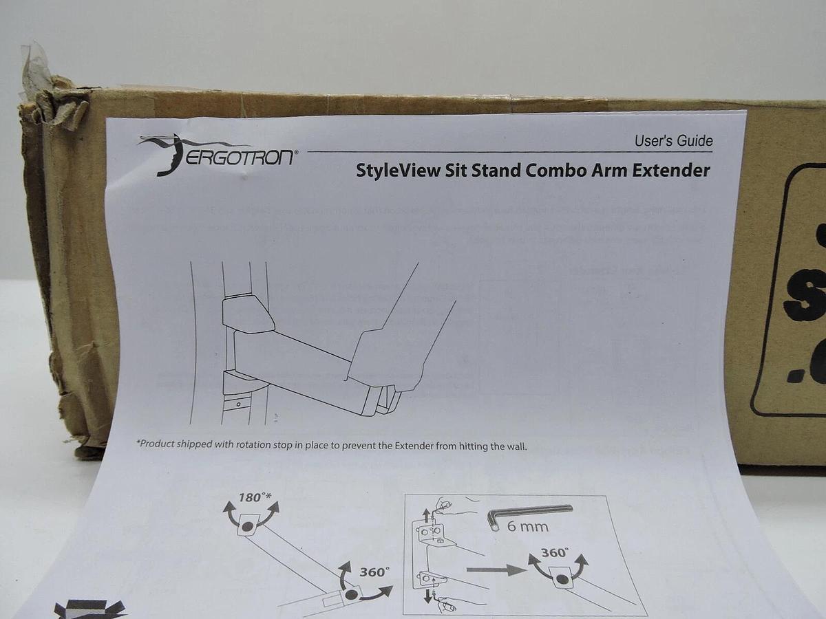 Ergotron 45-261-216 StyleView Sit-Stand Combo Extender - NOB NEW