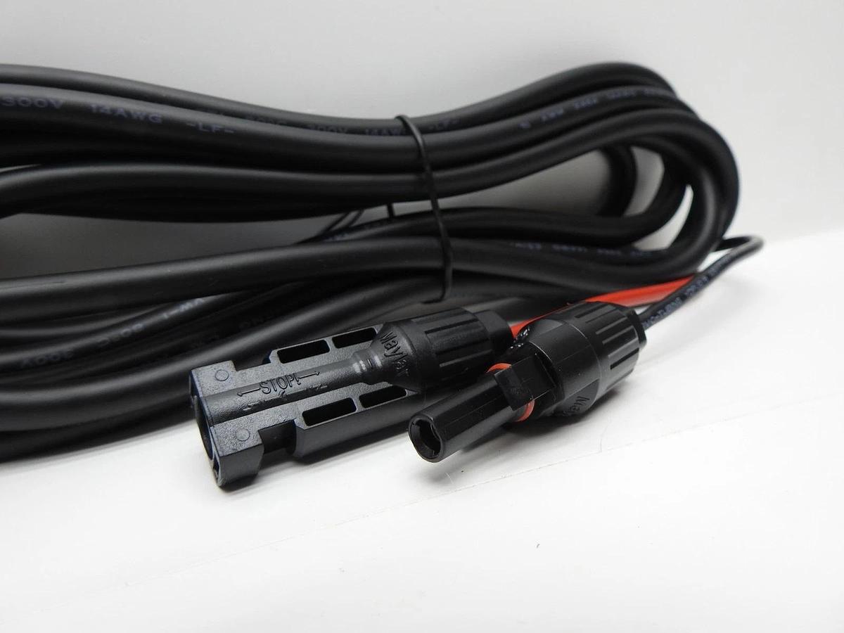 14 AWG Solar Charge Cable MC4 to XT60, 12Ft XT60 Connector BLACK CABLE 14AWG NEW