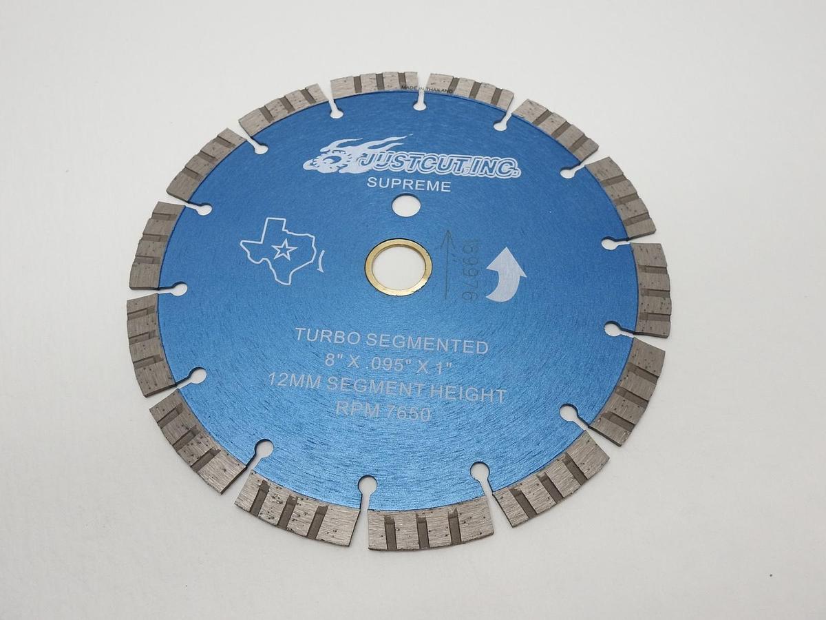 Just Cut inc Supreme Turbo Segmented 8"x.095"x 1" 12MM Segment Height Sintered