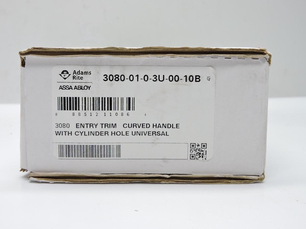 Adams Rite 3080-01-0-3U-00-10B Entry Trim Curved Handle w/Cylinder Hole NEW!