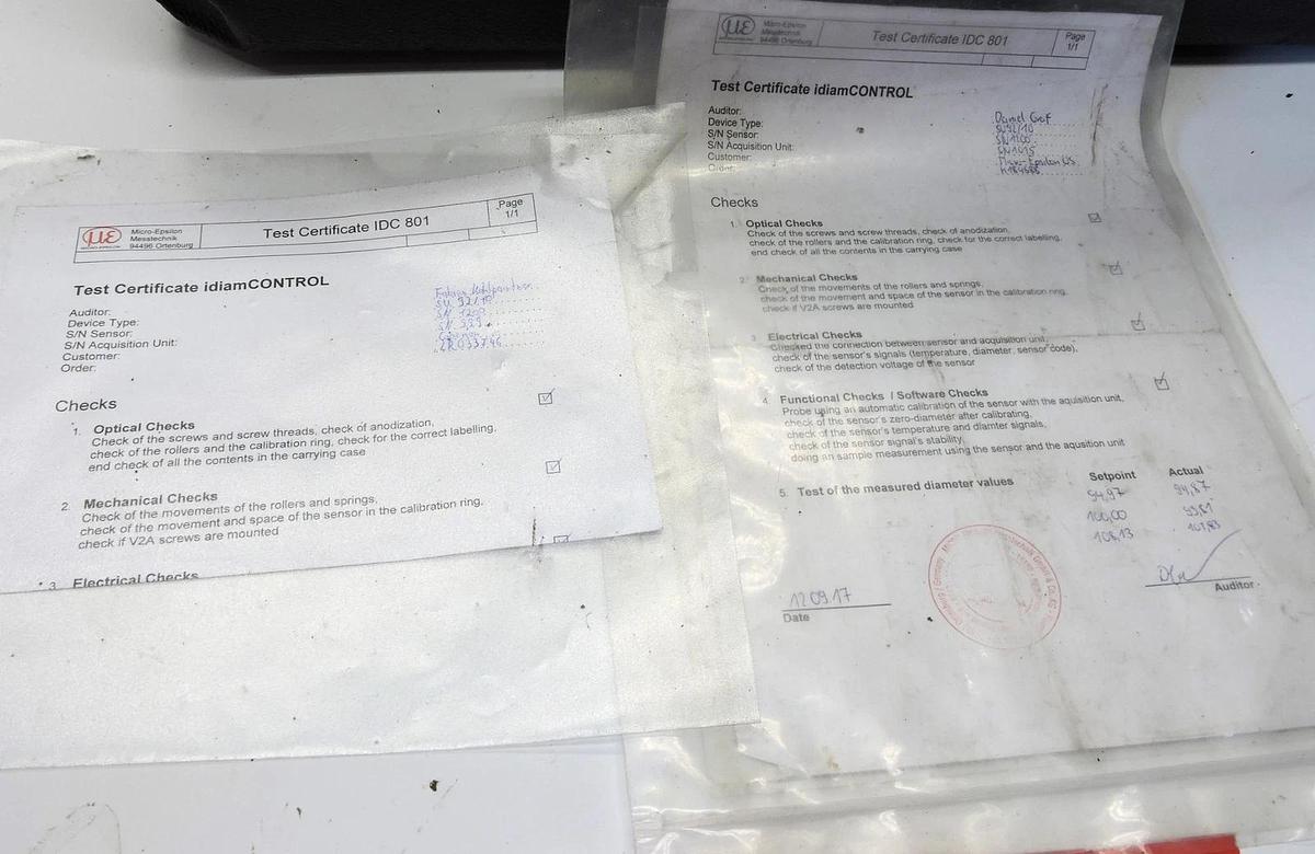 Micro Epsilon IdiamControl BlackBox IDC 801 4103047 IDC 802 E + Test Certificate