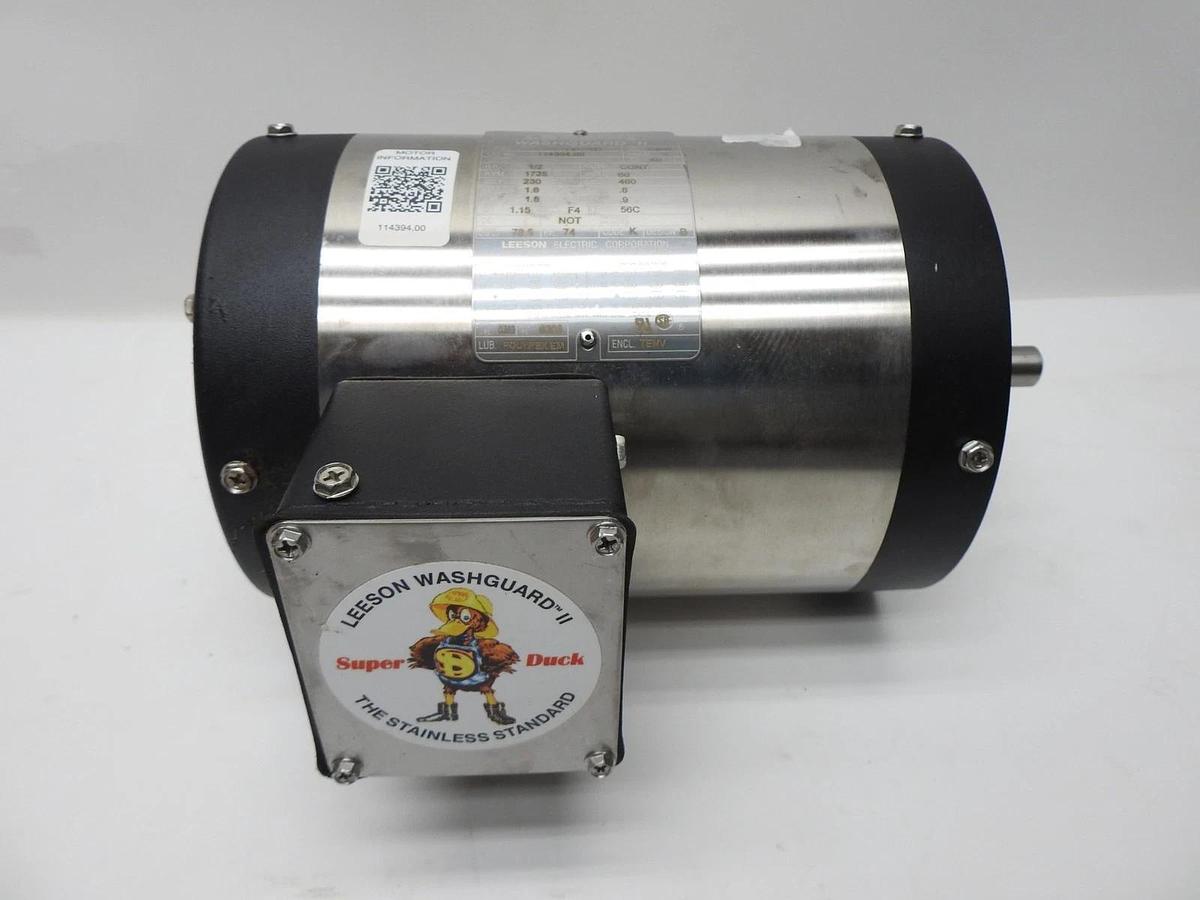 Leeson 114394.00 1/2HP Washdown Motor 3Ph 1800 RPM CZ6T17VC10D - BULK NEW!