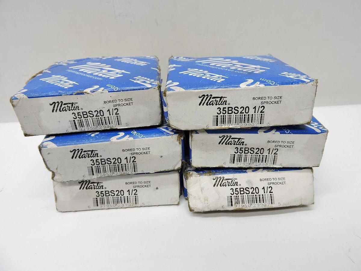 (Lot of 6) - NEW MARTIN 35BS20 1/2 SPROCKET, 1/2" BORE, 35BS20-1/2
