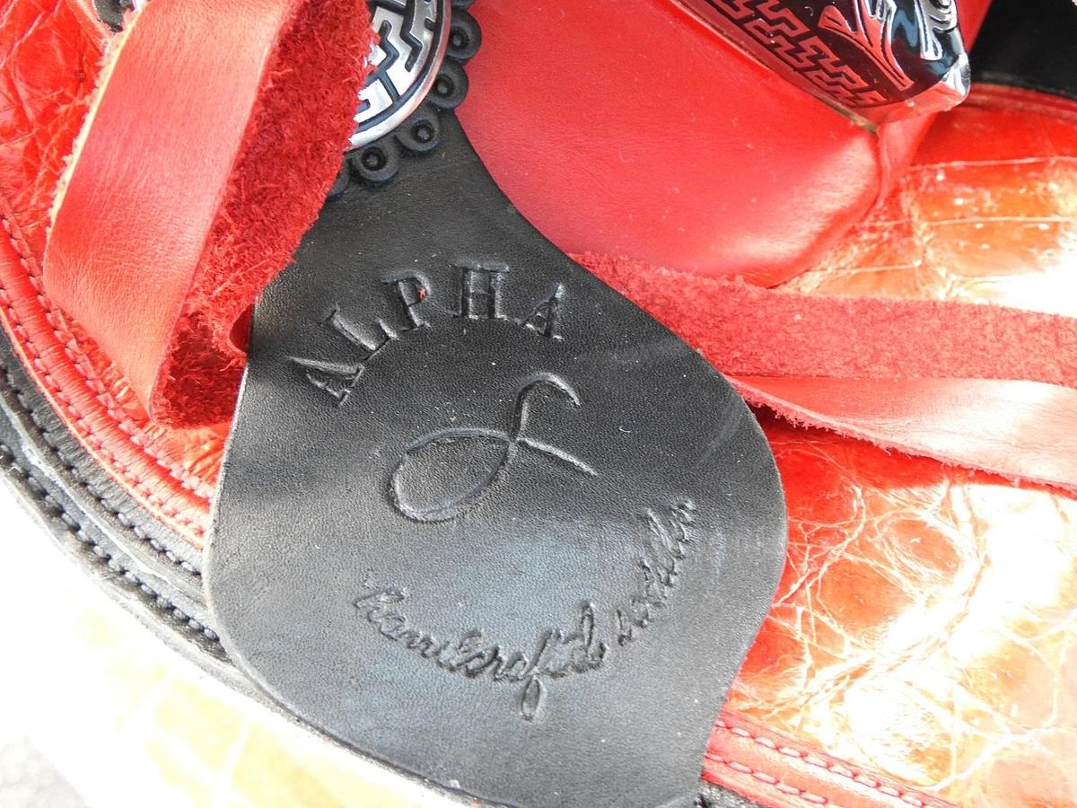 Alpha Cimarron Red Saddle Show Saddle FANCY Red/Black