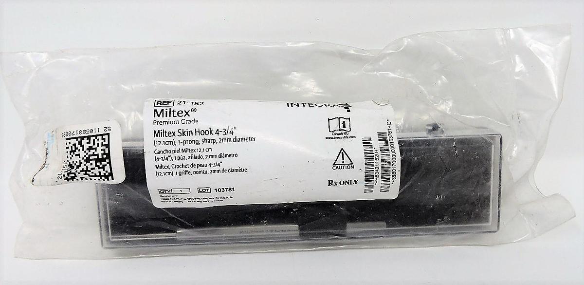 Miltex 21-152 Skin Hook 4¾" Sharp Prong 2mm Dia German Stainless Steel - NEW