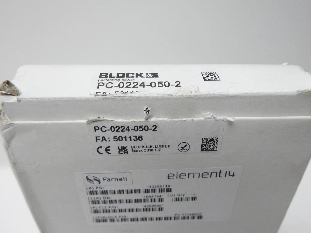 Block PC-0224-050-2 AC/DC DIN Rail Power Supply (PSU), ITE, DIN Rail PC-0224 NEW