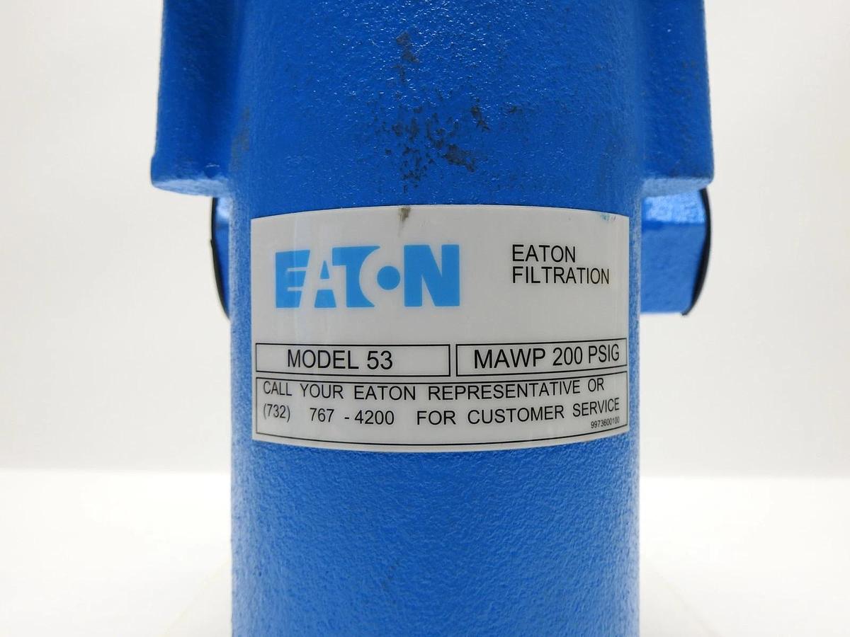 Eaton Filteration Model 53 MAWP 200 PSIG 1.5" Connect Duplex Strainer - OEM NOB