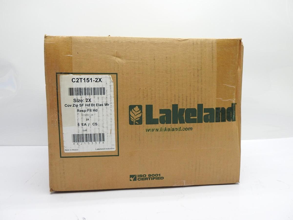 6/pk Lakeland ChemMax 2 C2T151 Safety Coverall with Respirator Fit Hood 2XL