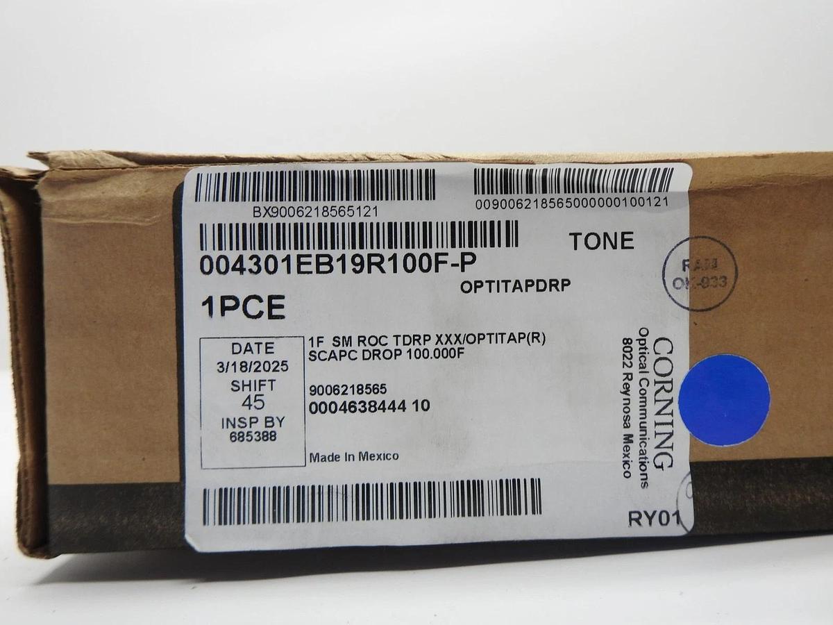 Corning 004301EB19R100F-P Fiber Patch Cables SC/APC to Stub End Singlemode 100'