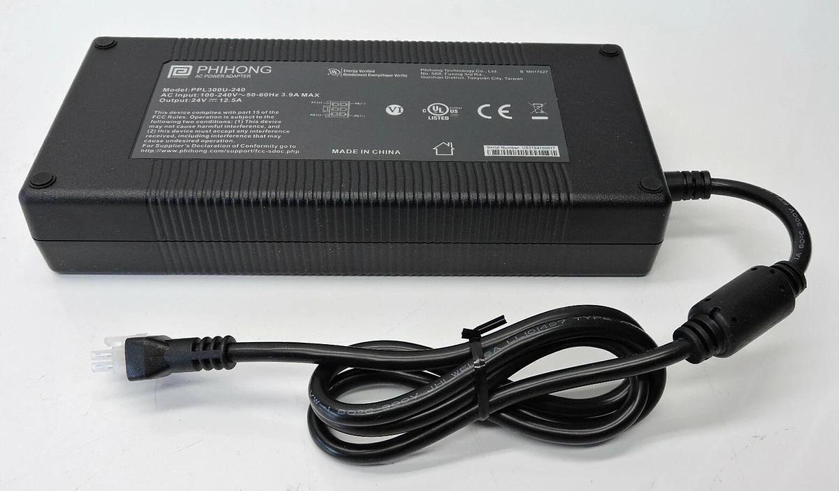 Phihong PPL300U-240 Desktop AC Adapters 300W 24V 12.5A C14 Input 6 Pos Conn NEW