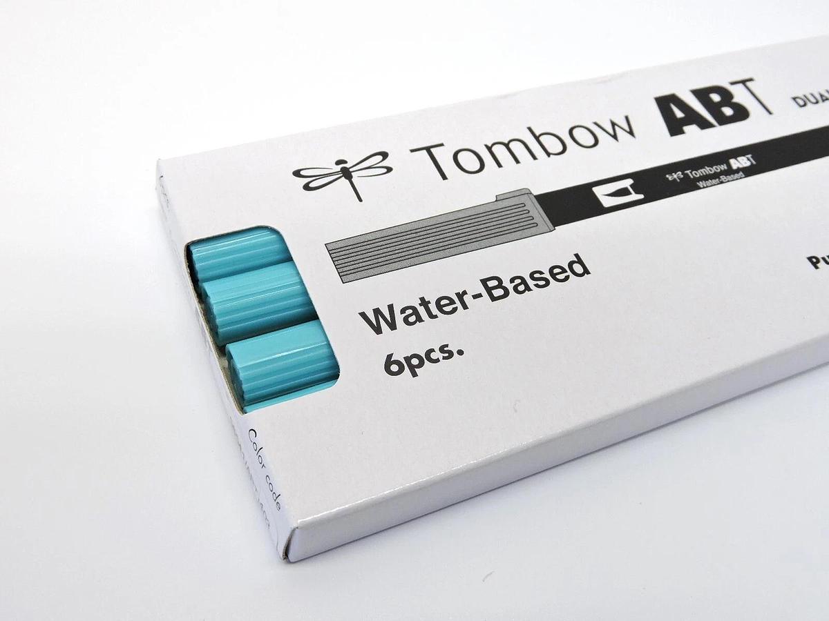 (Lot of 6) - Tombow 56541 Dual Brush Pen Art Marker, ABT 403 Bright Blue - NEW!