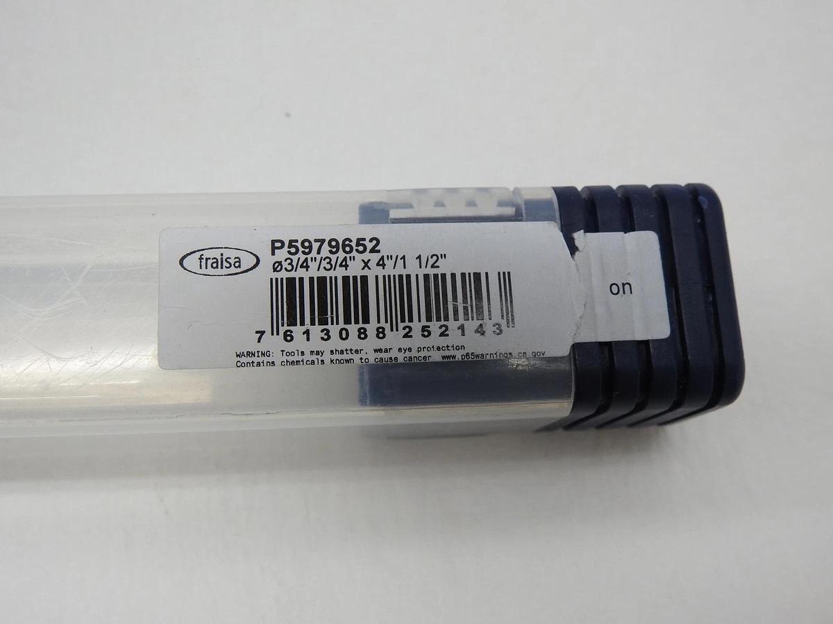 Fraisa P5979652 End Mill 3/4" Dia, 4 Flutes, Single End, Solid Carbide - NEW!