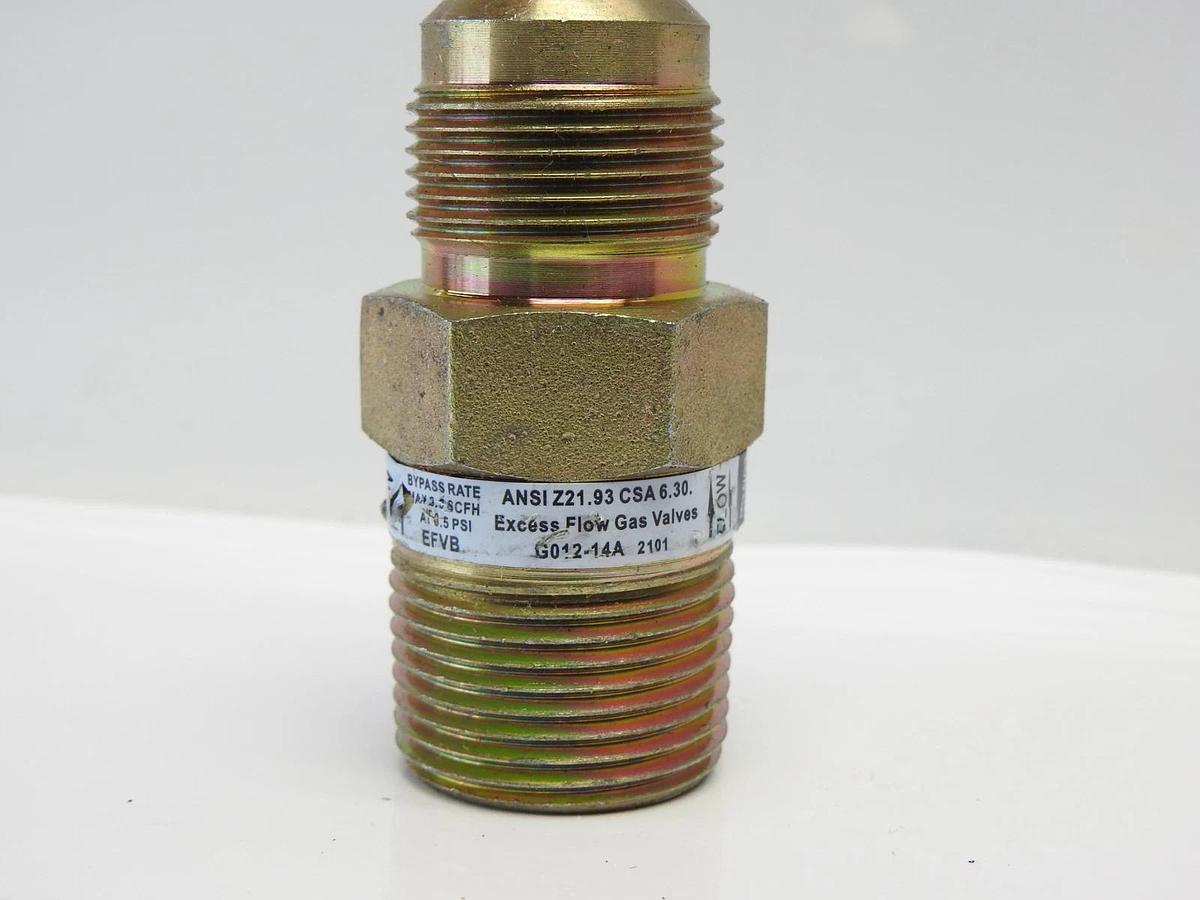 Eastman G012-14A Excess Flow Gas Valve 1/2", 5/8" OD Flare x 3/4" - NEW
