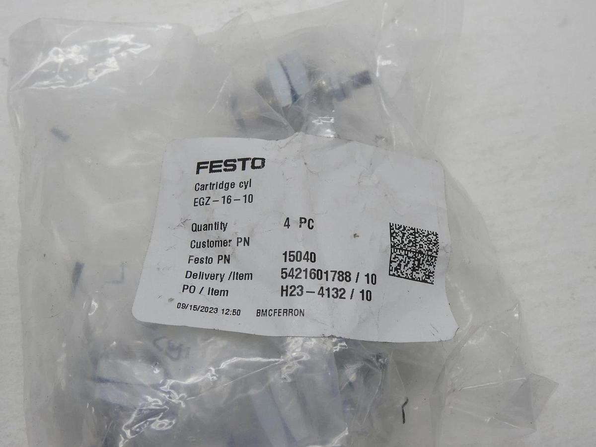 Lot of 4 - FESTO Thread bolt cylinder EGZ-16-10 15040 GENUINE OEM - NEW!