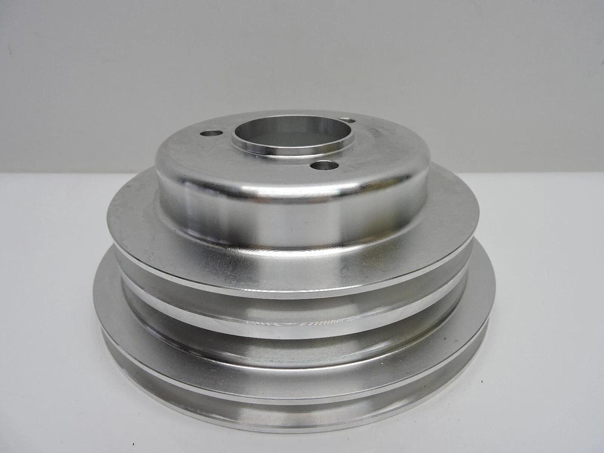 Chevy Big Block Crank Pulley Triple Groove Polished Aluminum For Long Pump S8845
