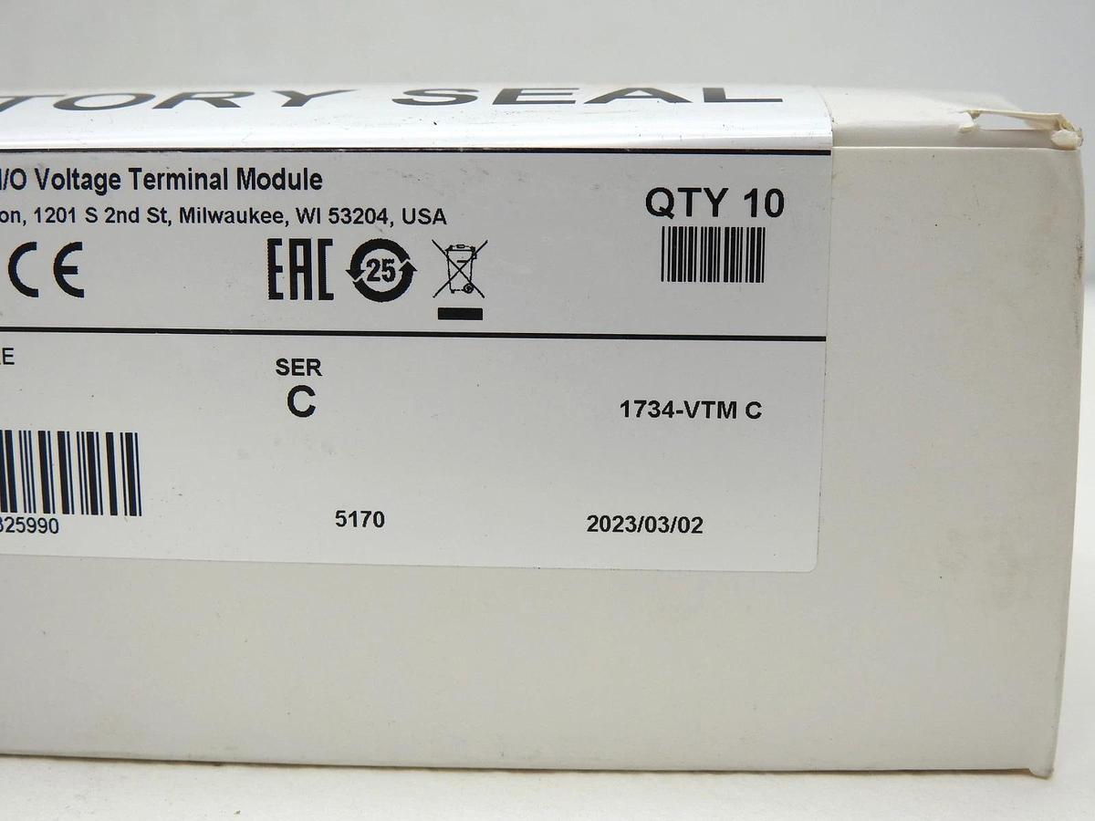 Box of 10 *2023* NEW Allen Bradley 1734-VTM I/O Voltage Terminal Module SEALED!