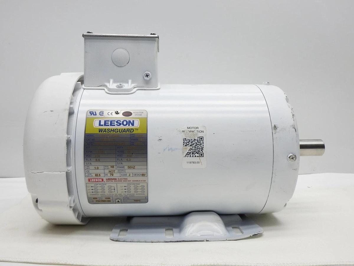 Leeson 119783 3 Hp 230/460V Washguard Electric Motor - NEW BENT COVER