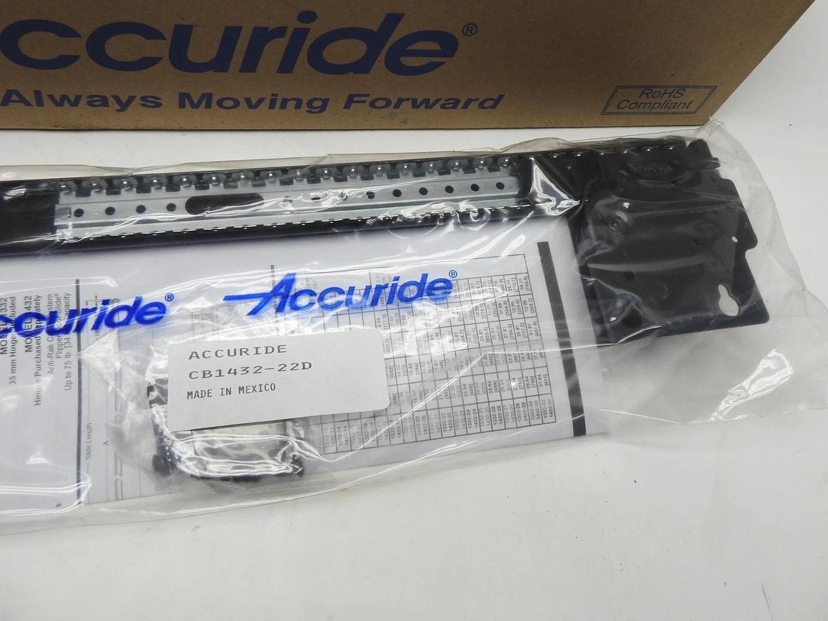 Lot of 4 Accuride CB1432-22D BLACK 1432 Cable System Flipper Pocket 22" Door Kit