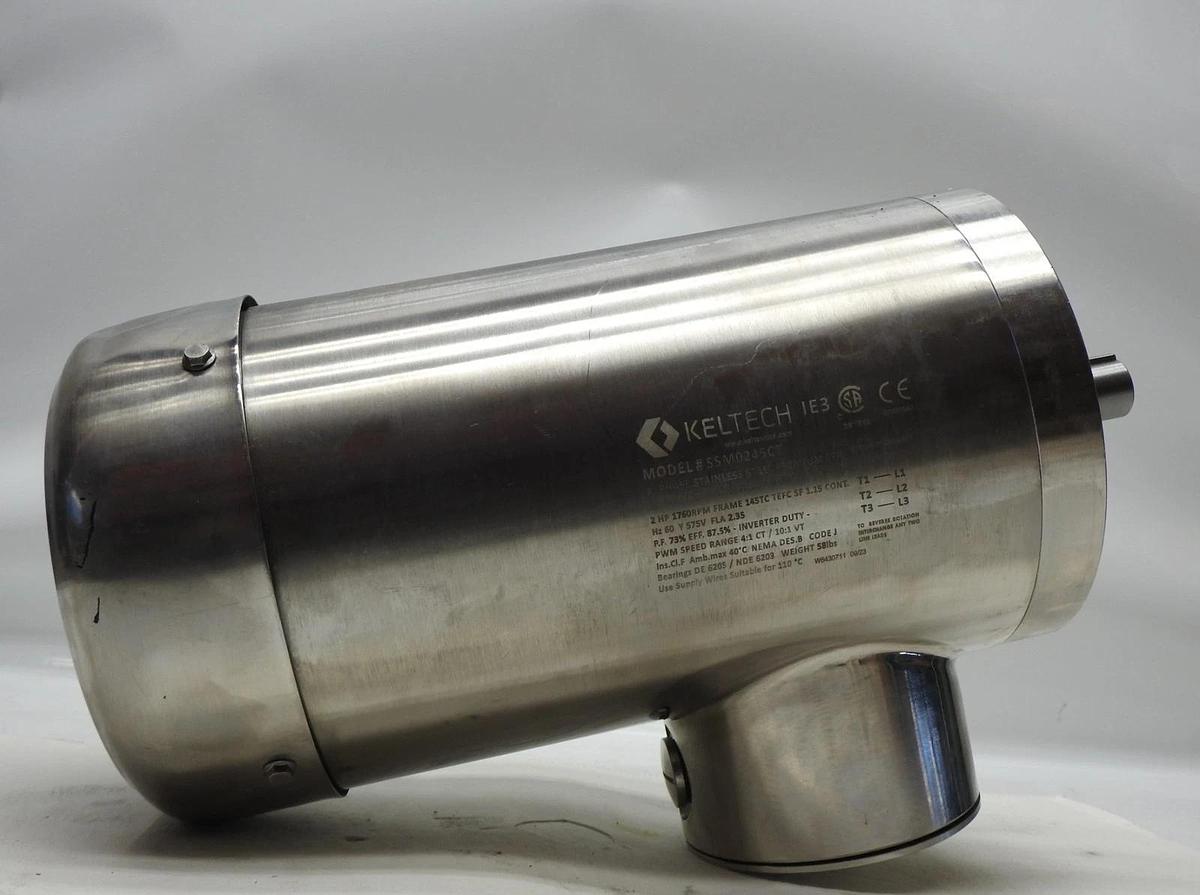 Keltech SSM0245CT Stainless Steel Premium Washdown Motor 3Ph, 2HP - BULK NEW!