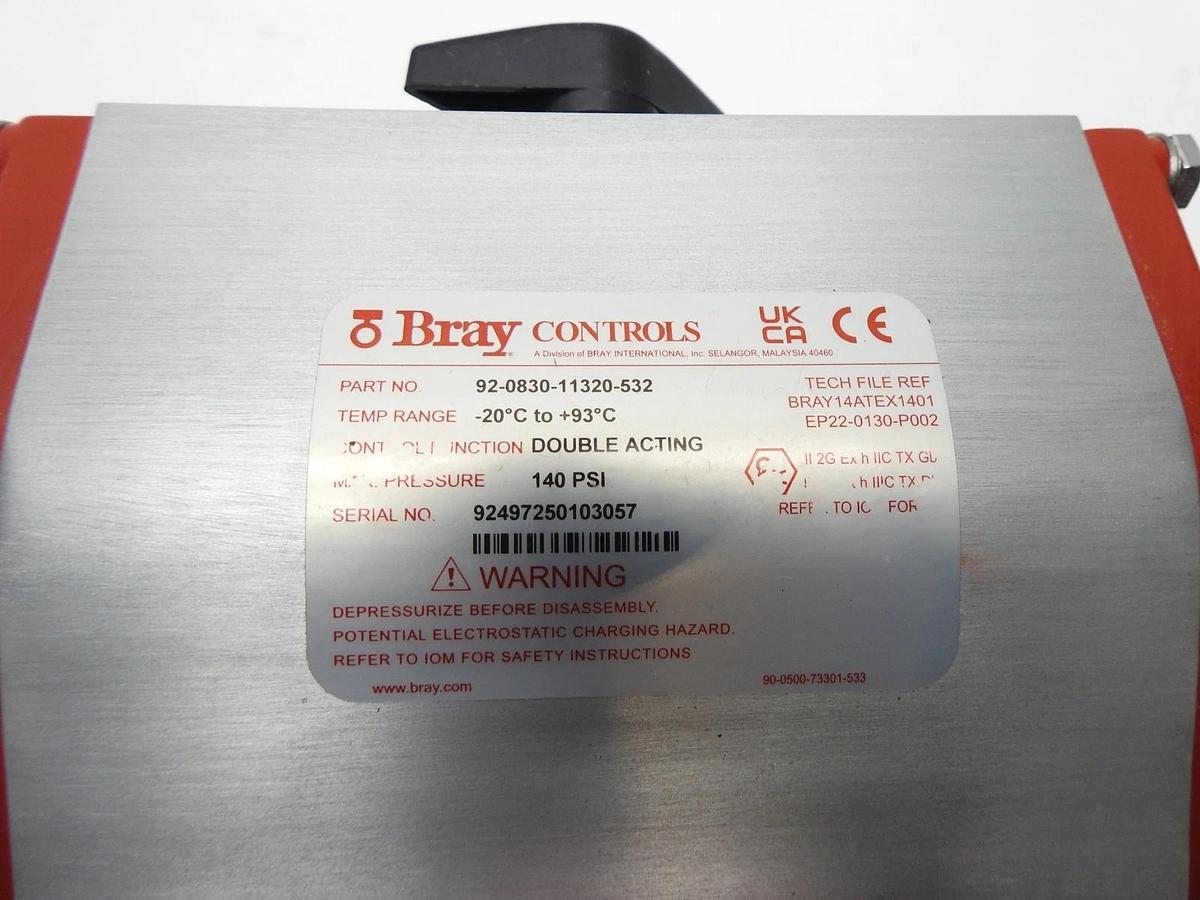 Bray Valves 92-0830-11320-532 Pneumatic Actuator w/ 4" Waferbody 300400-11010119