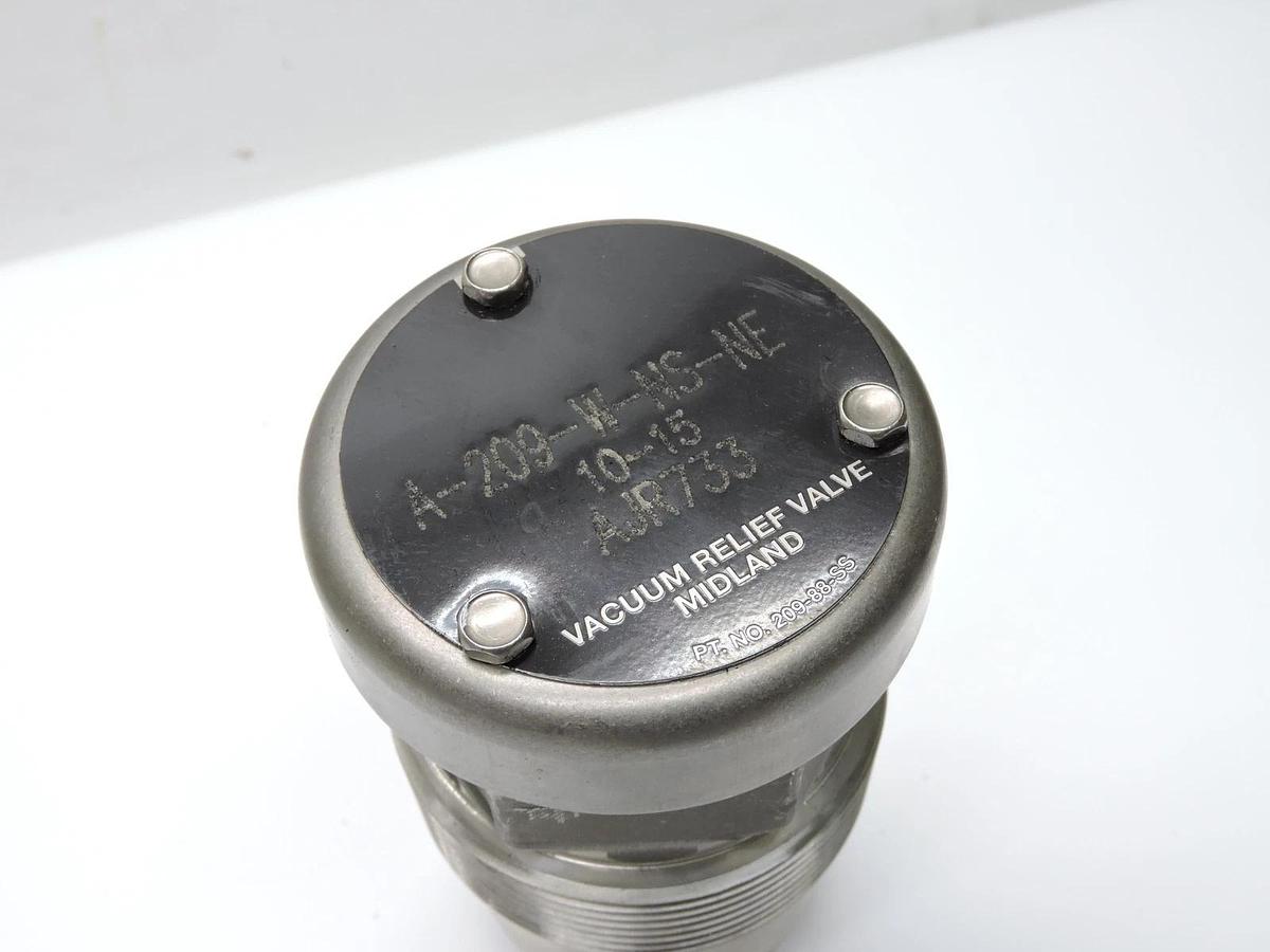 Midland Vacuum Relief Valve A-209-W-NS-NE OPW 209-1-SS for Rail Car - NEW!