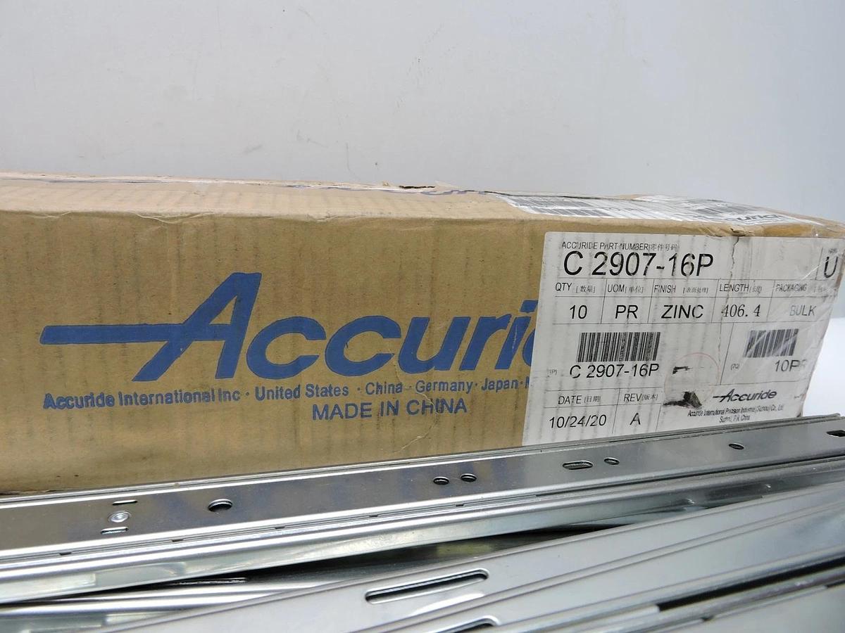 (10 Pair) Accuride C2907-16P Light-Duty/Low-Profile Slide for 1U, 2U, 3U Chassis