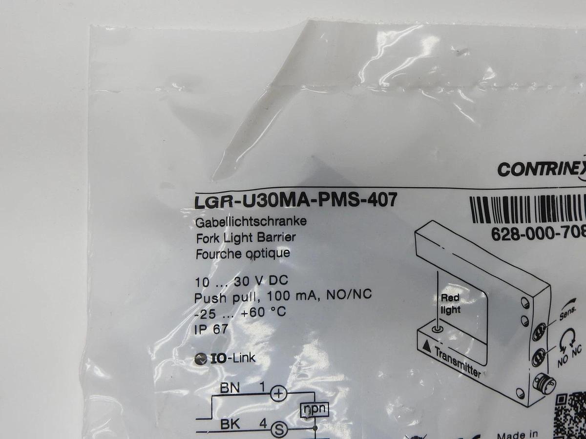 Contrinex LGR-U30MA-PMS-407 Fork Through Beam U 30 LED, Red 660nm - NEW!