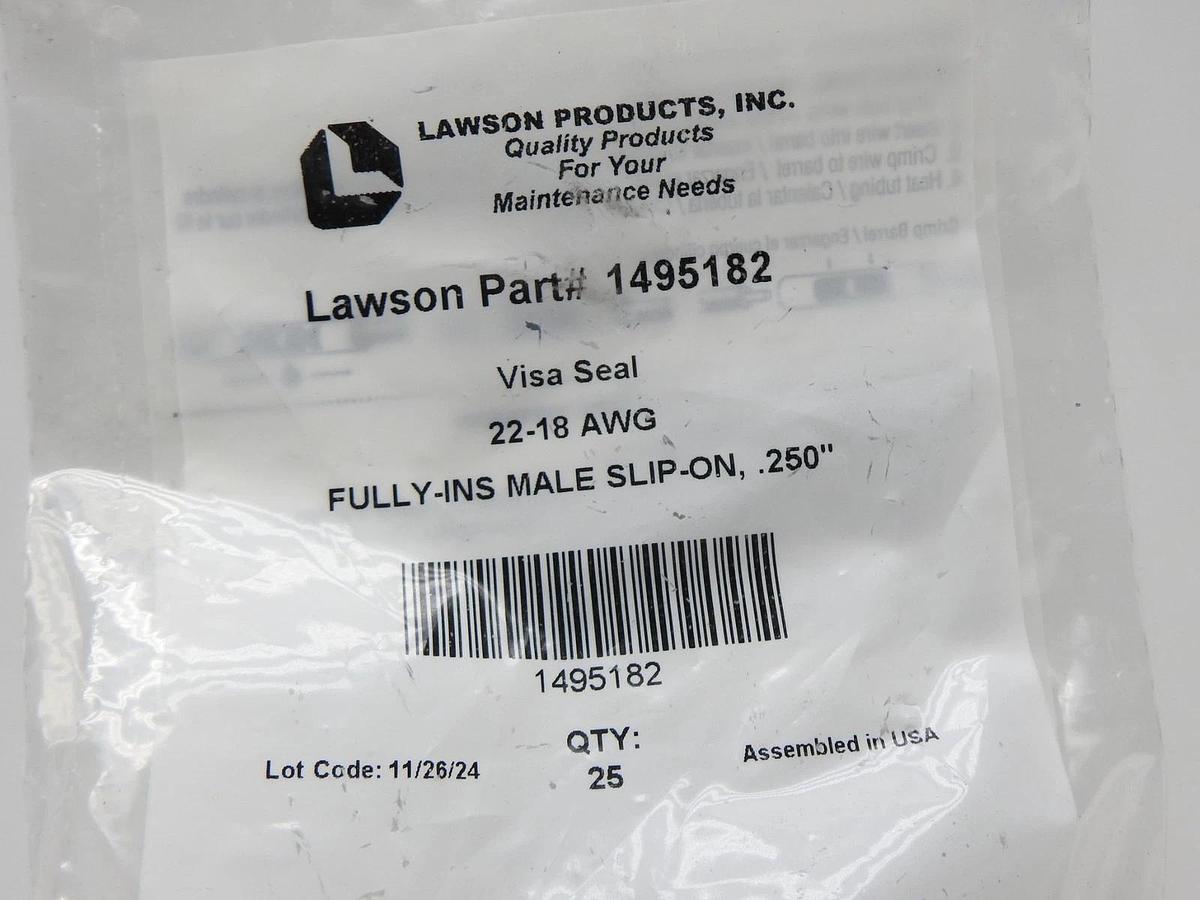 (25/pk) Male Quick Slide Disconnector Fully Insulated, 22 to 18 AWG, 1/4" Tab