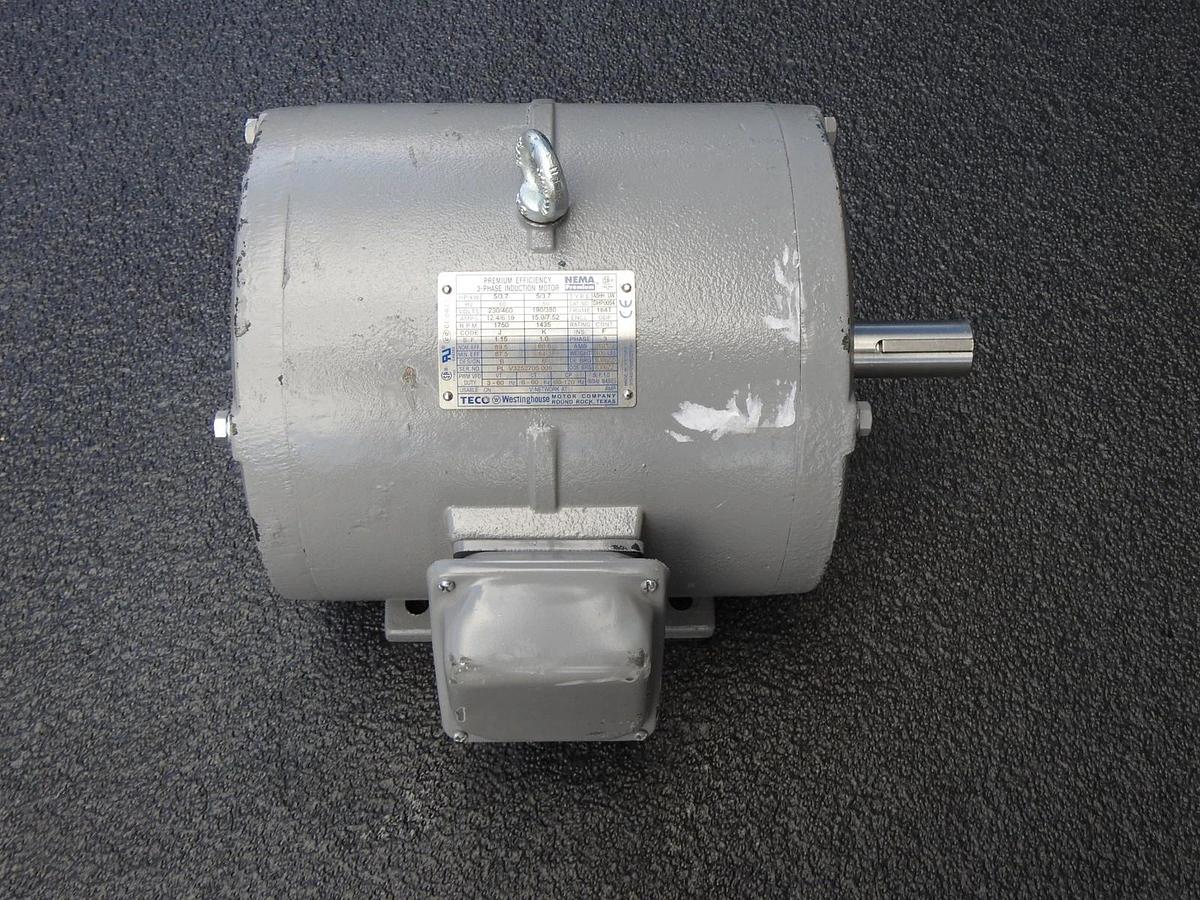 TECO DHP0054 5 HP, 1800 RPM, ODP, 184T Frame, AC Electric Induction Motor NEW