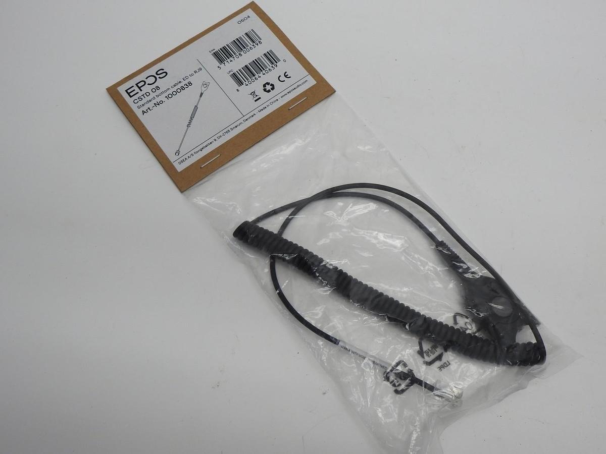 EPOS 1000838 CSTD08 Standard Bottom Headset Connection Cable ED to RJ9 - NEW!