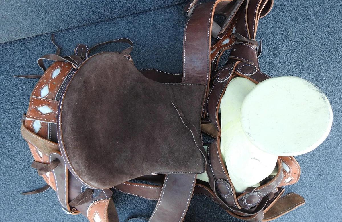 Round Cantina Charra Chair Mexican Leather Horse Saddle