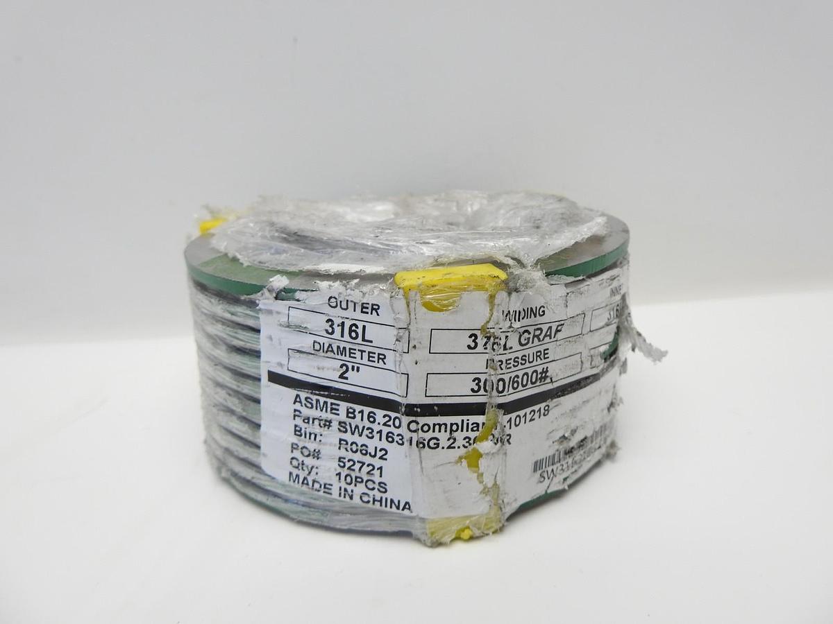 10 p/k TEADIT SW316316G.2.300IR Metalflex Spiral Wound Gasket 316L, 2"