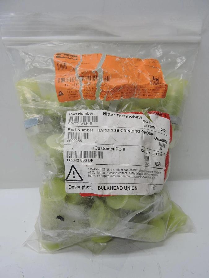 (24 Pack) Parker 8 WTX-WLN-S Triple-Lok Bulkhead Union GENUINE OEM - NEW!