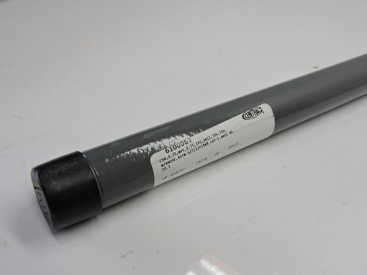 Central CSR 0.75, MPT, 0.75 IPS DR11 30v 30H w/ Anode ASTM D2513/F1948 - NEW!