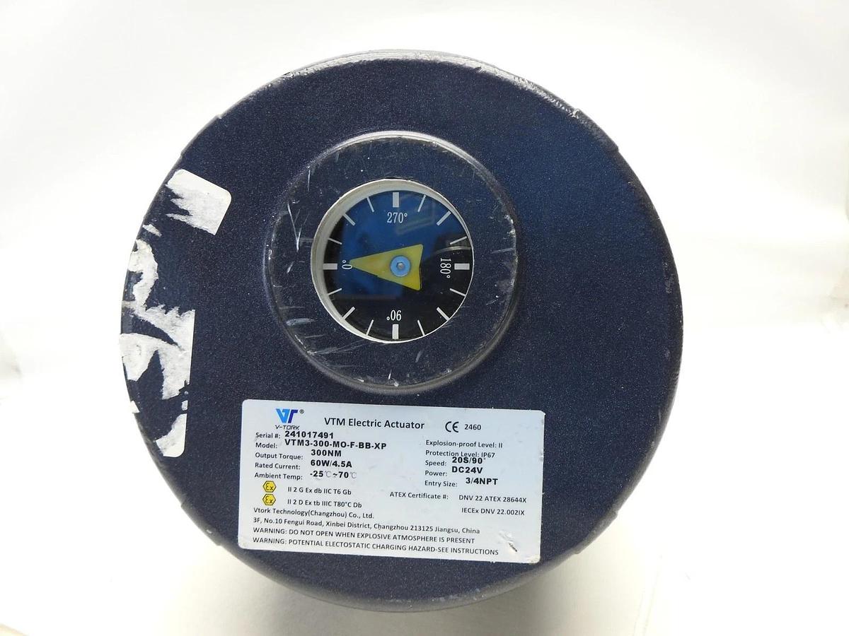 Vtork VTM Electric Actuator VTM3-300-MO-F-BB-XP | 60W/4.5A 300NM DC24V 3/4NPT